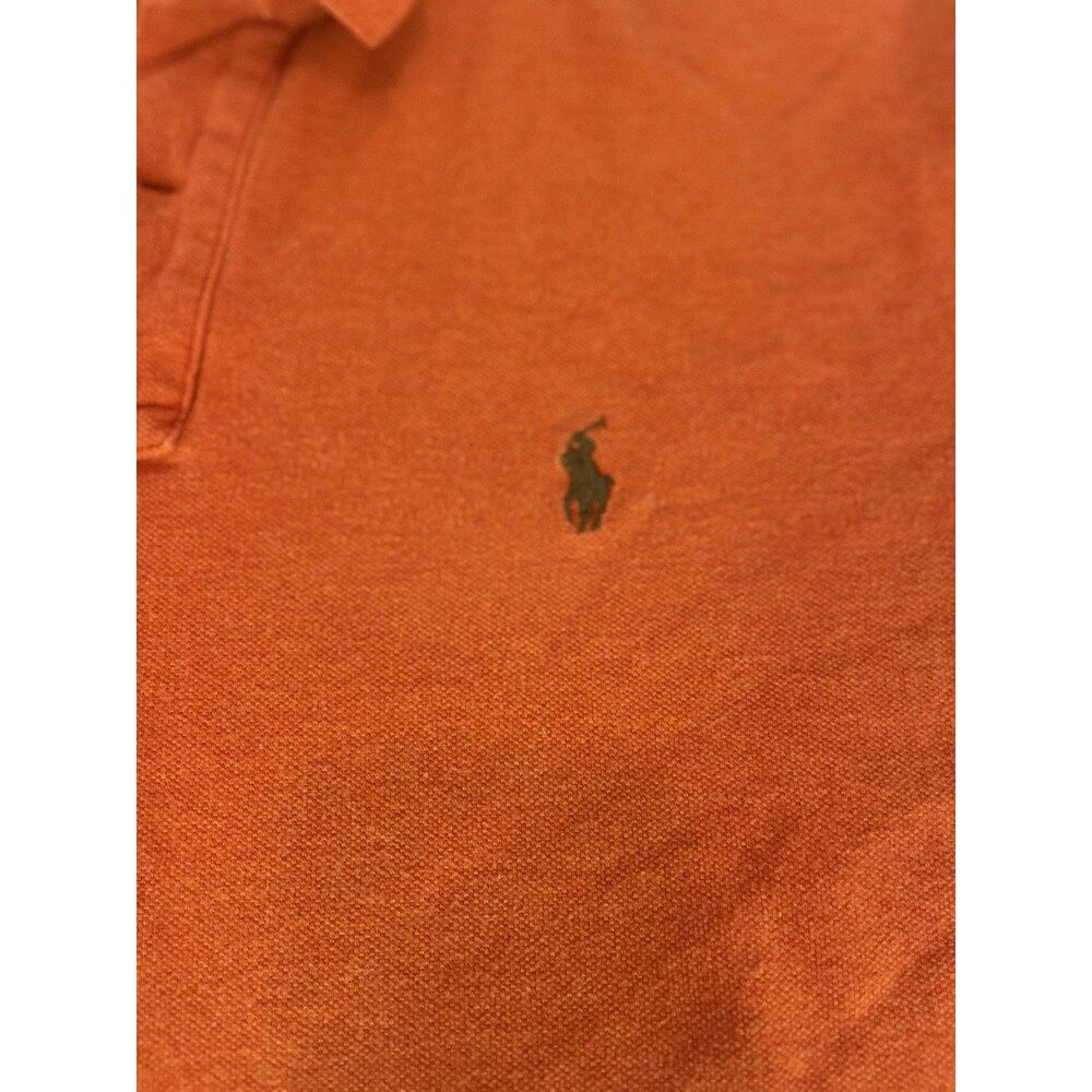 Polo Ralph Lauren Mens Custom Fit Orange Short Sleeve Polo Shirt Size XL - Picture 3 of 10